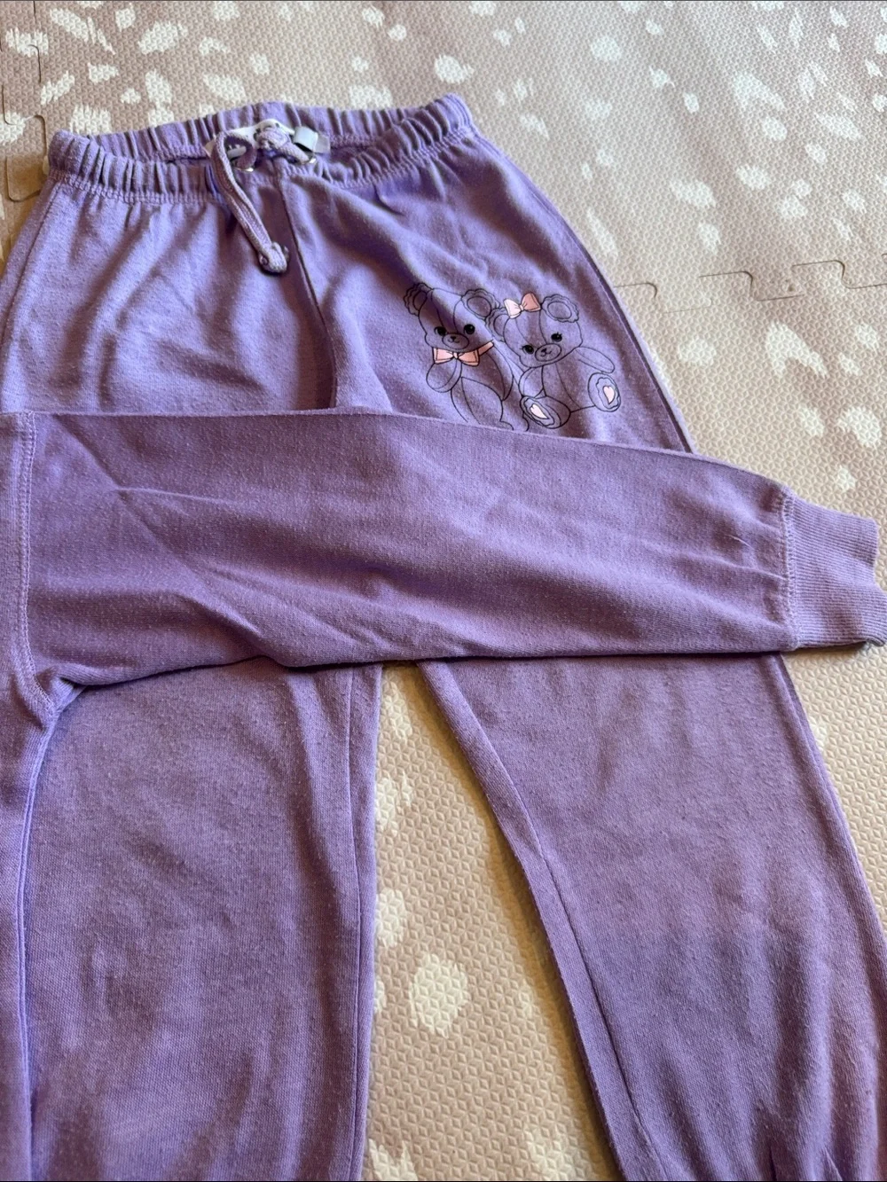 Girls Do Too Lavender Teddy Bear Hoodie & Jogger Sweat Set Size 5 Cute Cozy